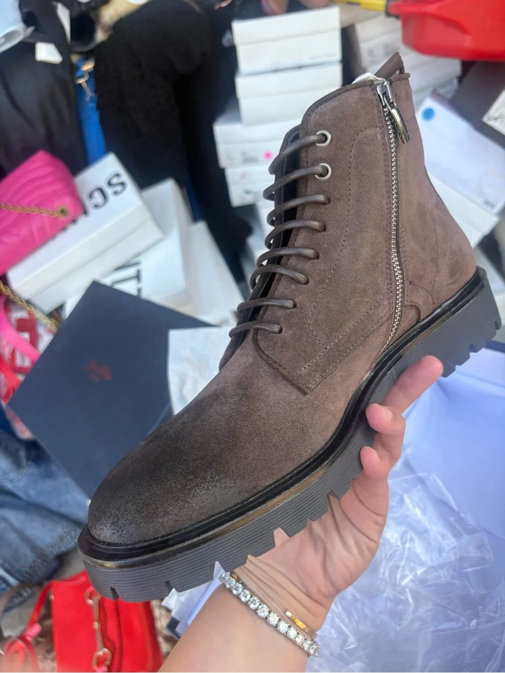 Brown Suede Men’s Chukka Boots with Lug Sole